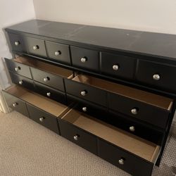 63'' Long Dresser for Bedroom, Large 6 Drawer Dresser with 14 Organized Compartments