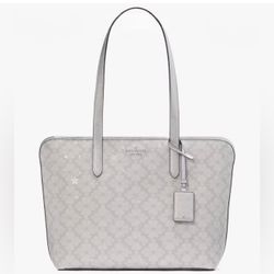 NEW Kate Spade Tote Bag (Spade Flower) Gray – With Dust Bag