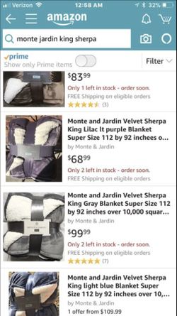 Monte Jardin King size Sherpa blanket for Sale in Cave Creek AZ