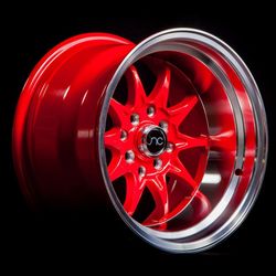 JNC003 Red Machined Lip Wheels - 15"