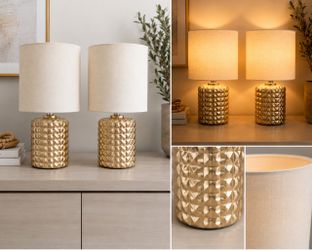 Table Lamps Set of 2 (Medium size) ❤️Used good condition. Modern Ceramic, Very nice & sturdy❤️