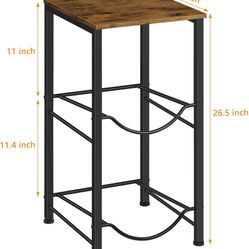 Brown Heavy Duty 5 Gallon Water Bottle Holder - 2 Tier Water Cooler Storage Rack With Top Shelf - Dispenser Stand for Kitchen, Living Room, Office