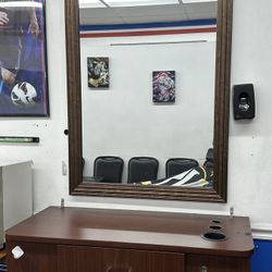 Barber Station And Mirror 