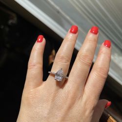 2.61ct Lab-Grown Diamond Engagement Ring – 14k White Gold – Size 6.75