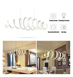 40Inch LED Pendant Light Dimmable Modern Design Hanging Lamp 6200lm White Chandelier Creative Remote