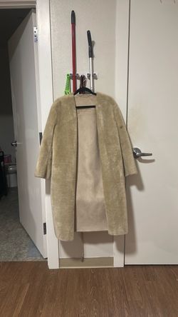 Beige Faux Fur Long Coat