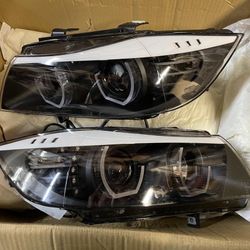 BMW 325i/ 325xi 05-08 Led Color Changing Black Housing White Headlights   BMW 325i/ 325xi 05-08 Faros delanteros blancos con carcasa negra que cambian