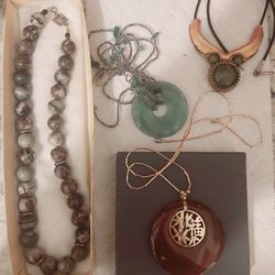 Jade Necklaces, Stone With Silver Necklace 😍 80 For All Obo.