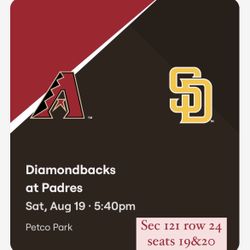 2 Tix For Todays Game Va. Dbacks At 5:40pm