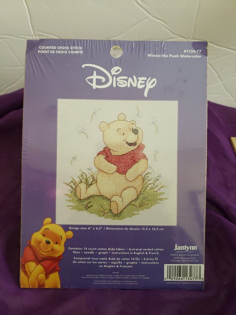 Winnie the Pooh water color counted cross stitch kit.  L