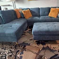 103.5 “ Sectional sofa Blue