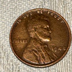 1948 no mint mark wheat Penny