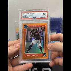 Jamarr Chase 2021 Donruss Optic Orange PSA 9 ROOKIE CARD 111/199
