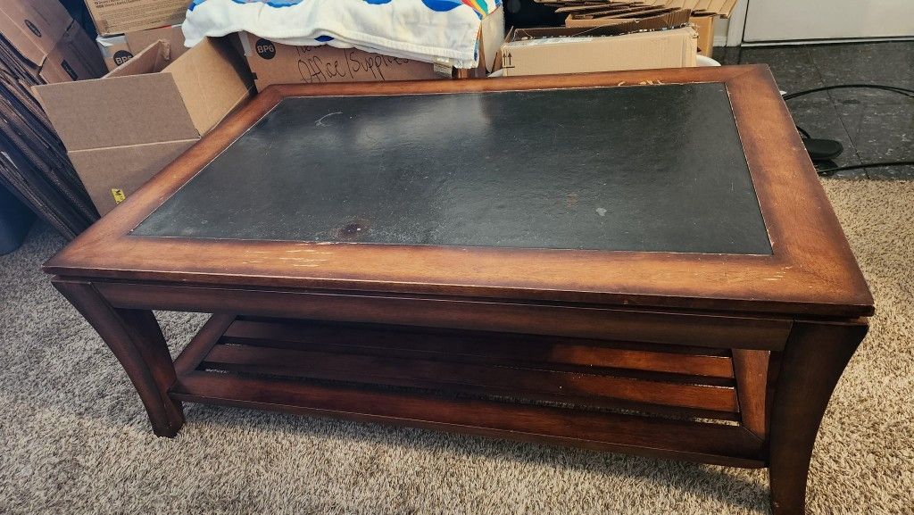Coffee Table With Cosmetic Worn and Heavy