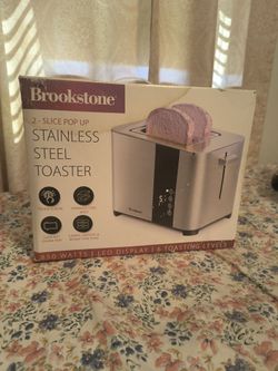 Brookstone 2-Slice Stainless Steel Pop-Up Toaster