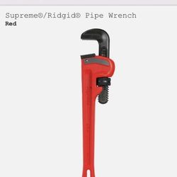Supreme Rigid/ Pipe Wrench (Red)  🔧plus Supreme Sticker Auto Tools Mechanic 