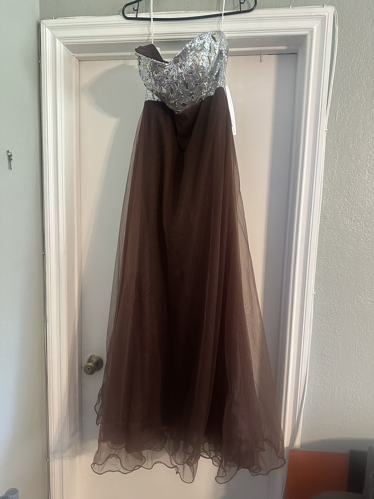 New Formal Sequin / Jewels Dress With Brow Tool Bottom Size Small