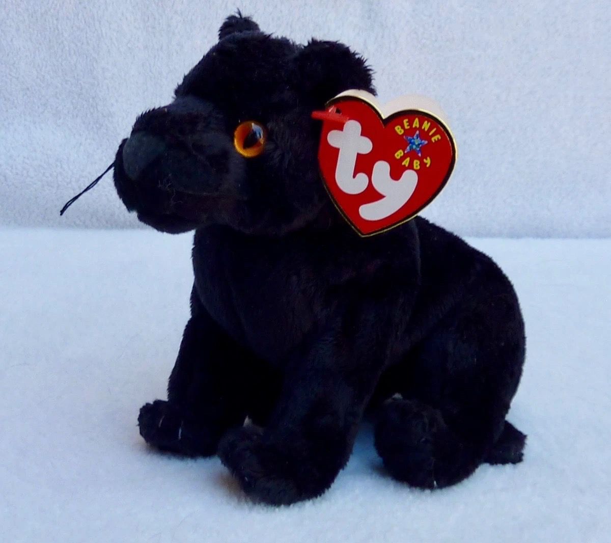 🖤 Ty Beanie Baby • “Midnight” the Black Panther Plush Toy