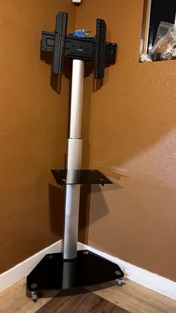 Rolling TV Floor Stand with Mount and Shelf