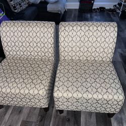 Set Of 2 Accent Chairs + Side Table