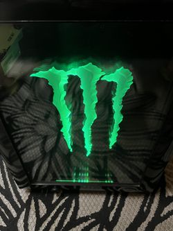 Neon Green Monster Energy Drinks Mini Fridge M Logo G Style 1 IDW (used)