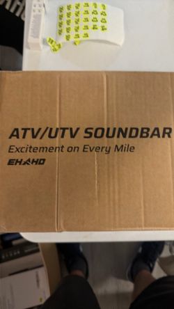 Ehaho 14 Inch 4 Speaker UTV Sound Bar, Bluetooth Golf Cart Speakers [with RGB & Strobe Light] IP66 Waterproof ATV Speaker Radio System, SXS SoundBar C