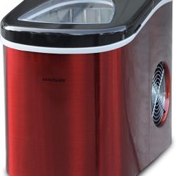 Frigidaire Stainless Steel Ice Maker, 26lb per day, RED STAINLESS