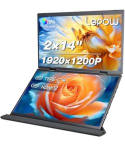 Lepow Laptop Screen Extender, 14" Portable Dual Monitor