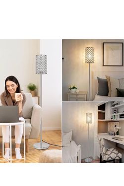 Crystal Floor Lamp with Chrome Stand