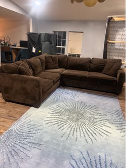 Brown sectional couch