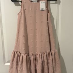 H&M Pink Embroidered Ruffle Dress