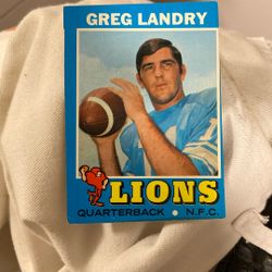 1971 Topps #11 Greg Landry Football Detroit Lions Misprint Off Center