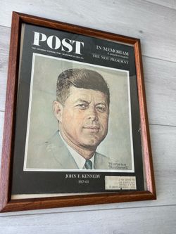 Framed Original 1963 JFK Saturday Evening Post Magazine