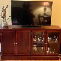 Wood Tv Stand With Display Cabinet 