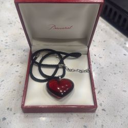 Authentic vintage Baccarat heart necklace 