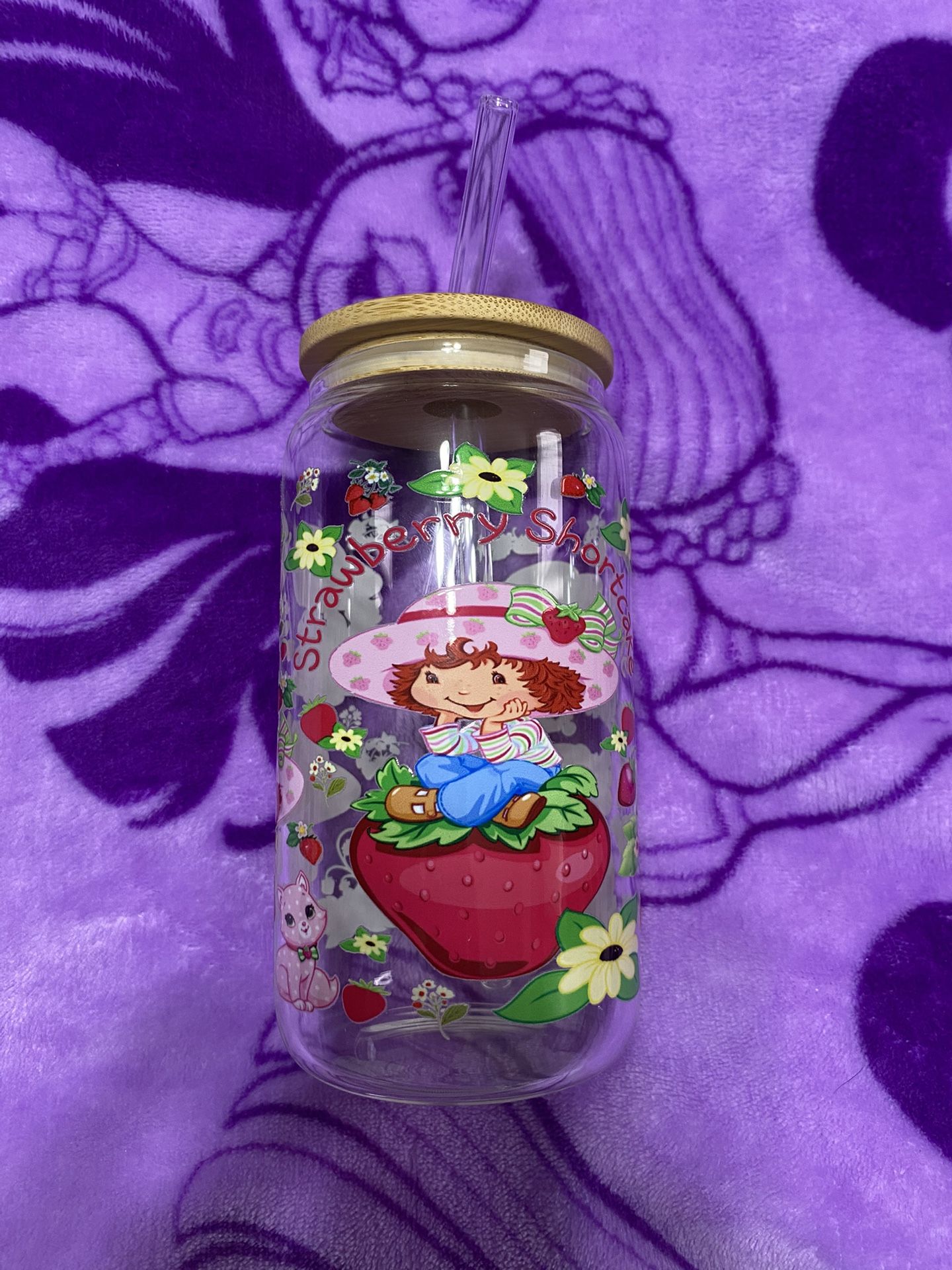 Strawberry Shortcake Glass Cup