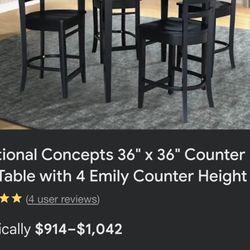 Black 4 Piece Table 200