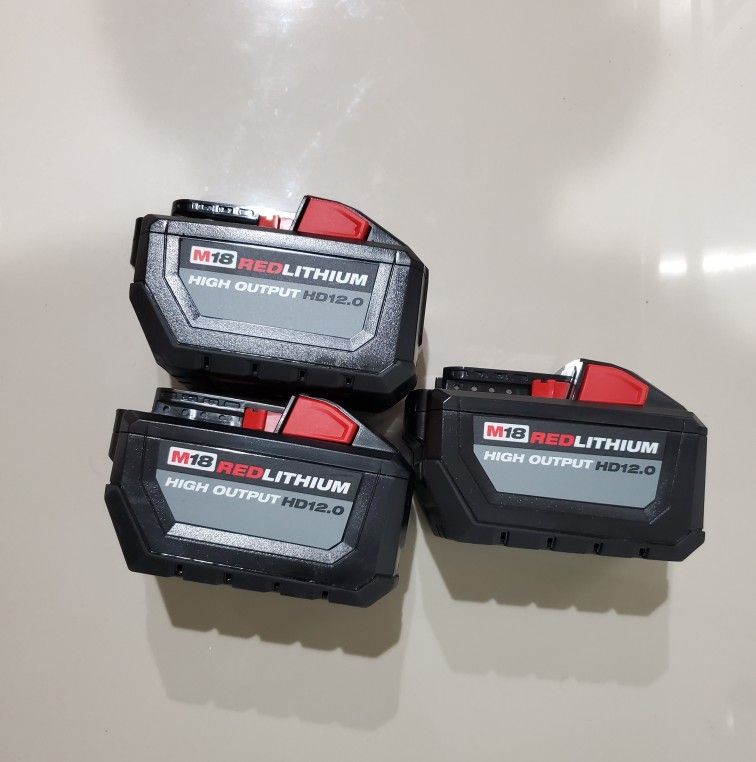 Milwaukee M18 18-Volt Lithium-Ion High Output 12.0Ah Batteries Pack (3 Pack)
