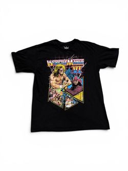 WWE Shirt Mens Medium Black Wrestlemania VI Ultimate Warrior Macho Man Randy