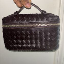 Handbag: Dark Brown Woven Top Handle Bag 👜