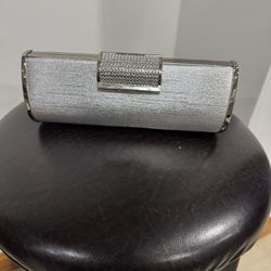 Silver evening clutch