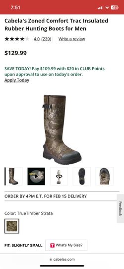 Cabela’s Comfort Track Mud Boots Men’s Size 10