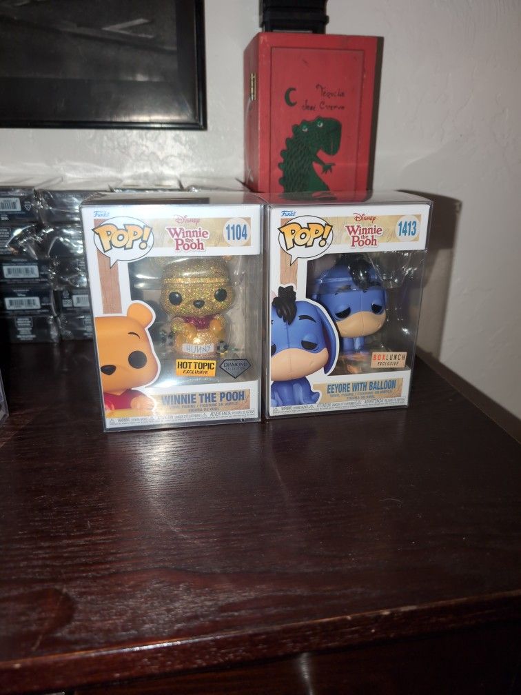 Winnie The Pooh And Eeyore Exclusive Funko Pops Mint