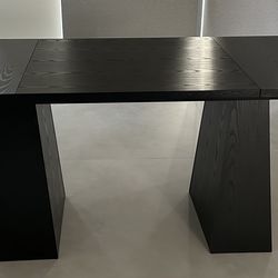 BLACK DINING TABLE- 63” MODERN W/STURDY TAPERED LEGS