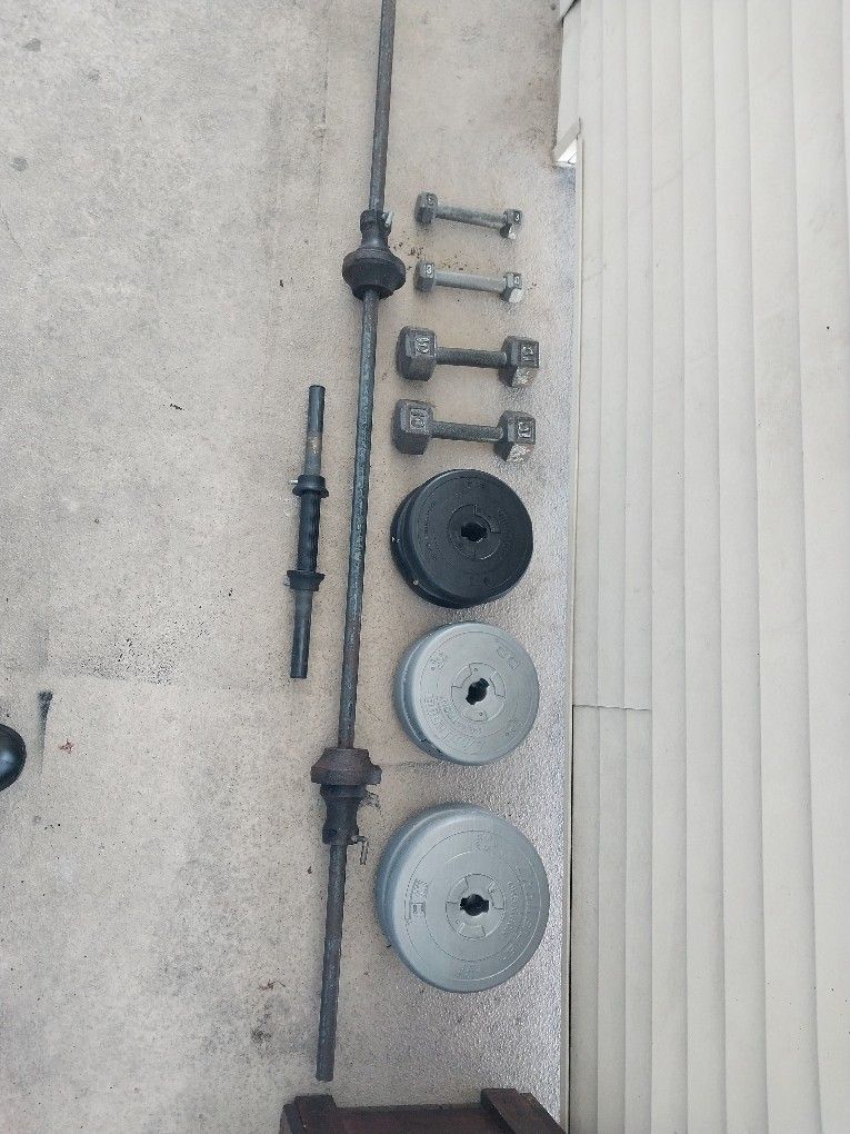 Weight Bar And Weights Set