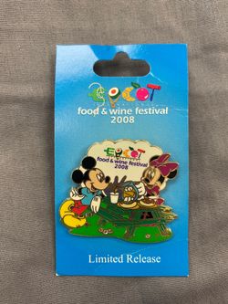 Disney Epcot Food & Wine Festival 2008 Mickey Minnie Limited Release Pin