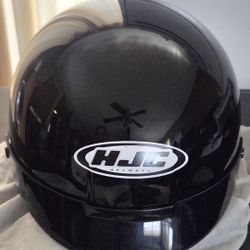 glossy black HJC CS-2N open-face motorcycle half helmet