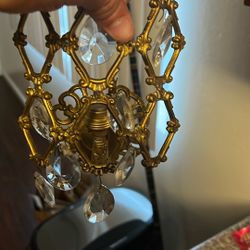 To Crystal Light Fixtures, Beautiful Brass Looking Crystal Chandelier Like Light Fixtures