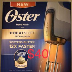 Oster Hand Mixer with HeatSoft Technology Brand New