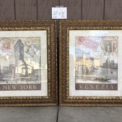 Vienna/NY art (pair)
